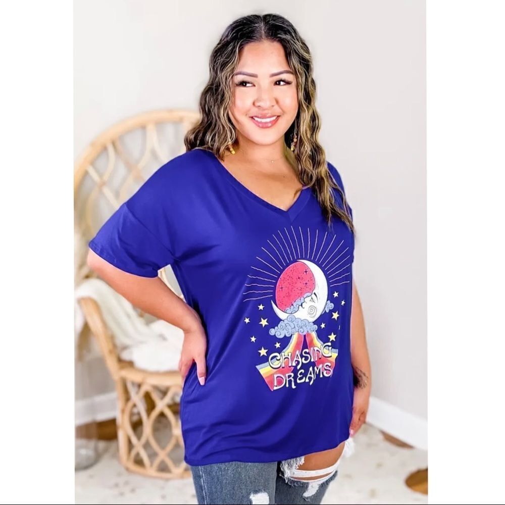 NWT Sew In Love Oversized Graphic Tee Chasing Dreams XL